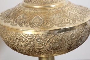 Oversized Mughal Indian Brass Bottle Urn