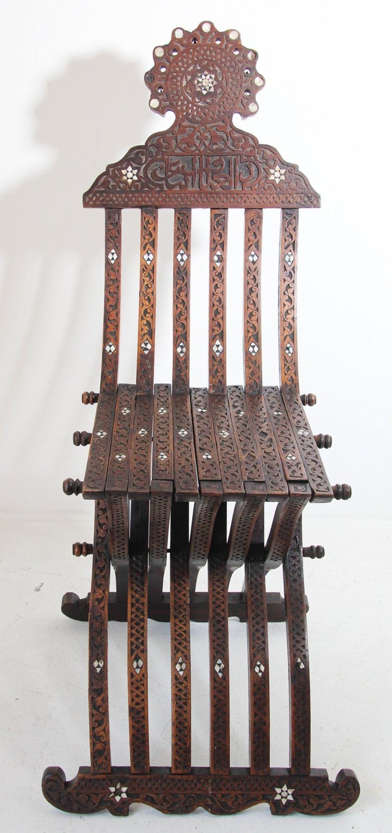 Moorish 19th Century Folding Chair Inlaid