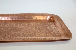 Antique Indo Persian Copper Charger Serving Tray