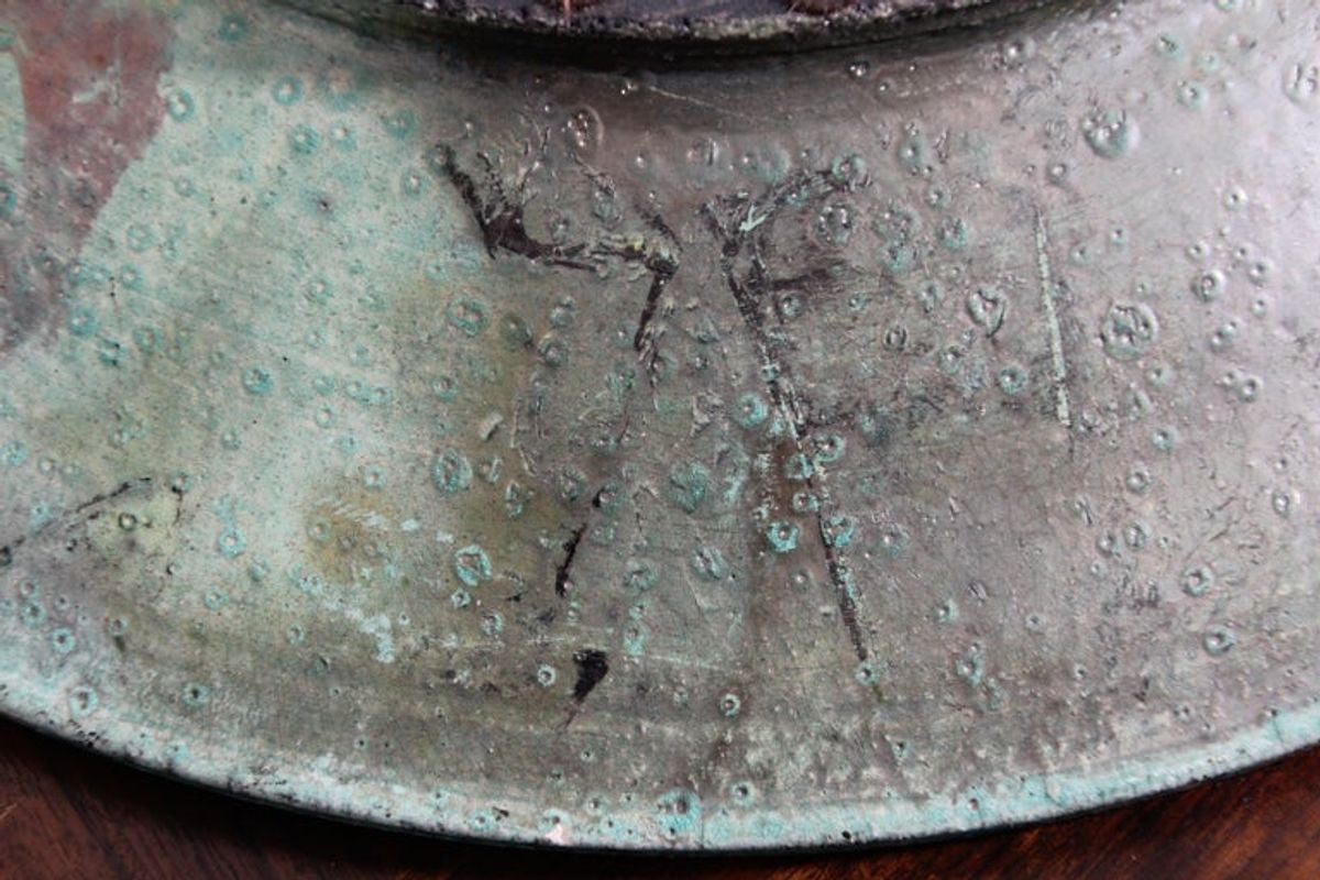 Handcrafted Italian Art Studio Large Stoneware Bowl Aqua Color