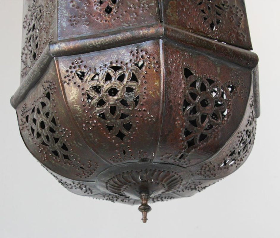 Moroccan Moorish Handcrafted Metal Lantern Pendant