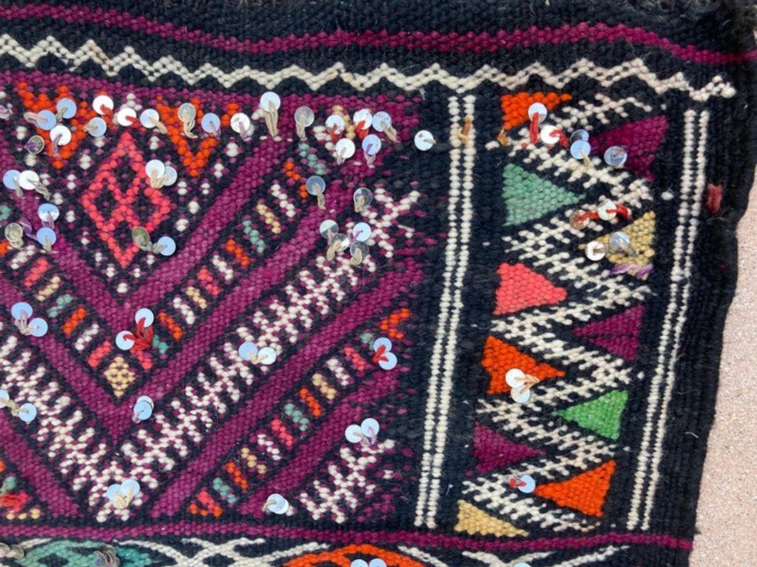 1940s Moroccan Tribal Rug African Ethnic Textile Floor Covering