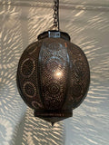 Handcrafted Moroccan Metal Orb Pendant, North Africa