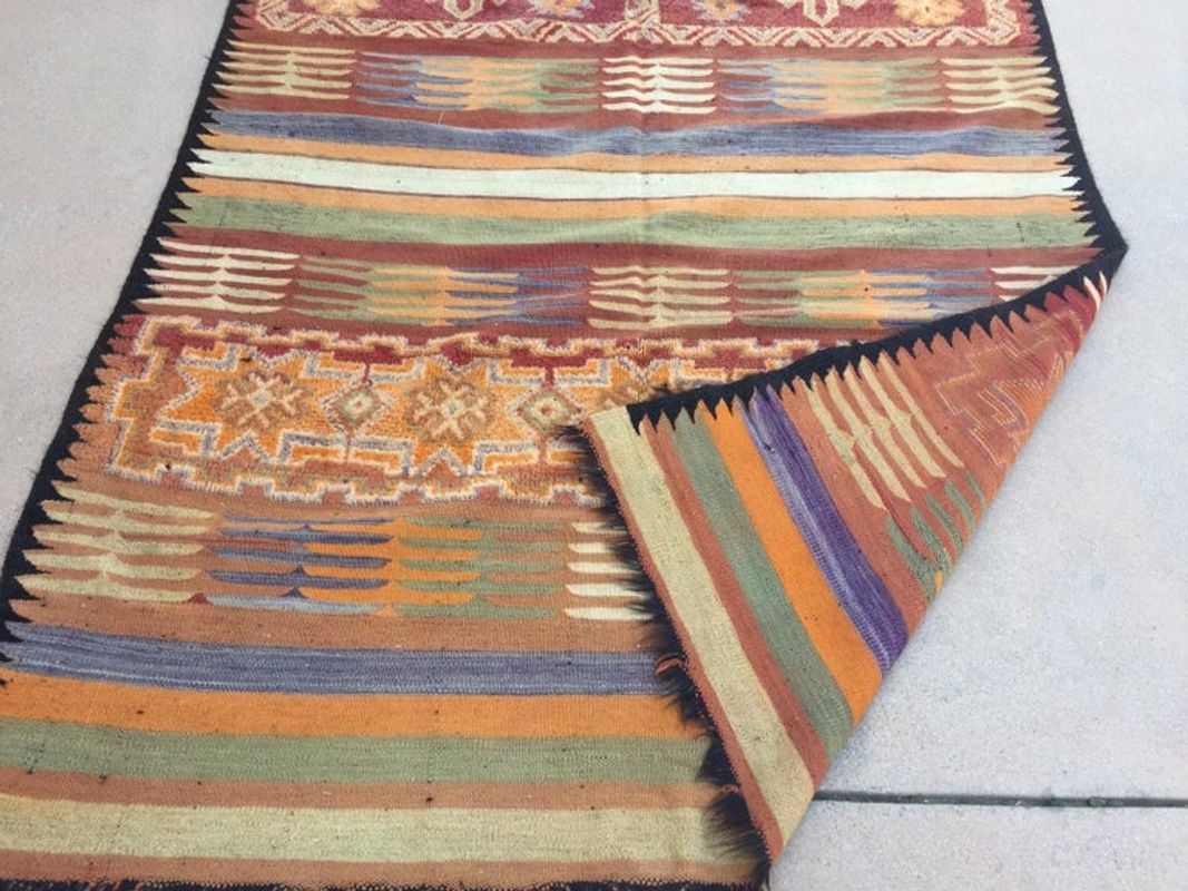 1960s Authentic Moroccan Vintage Tribal Rug