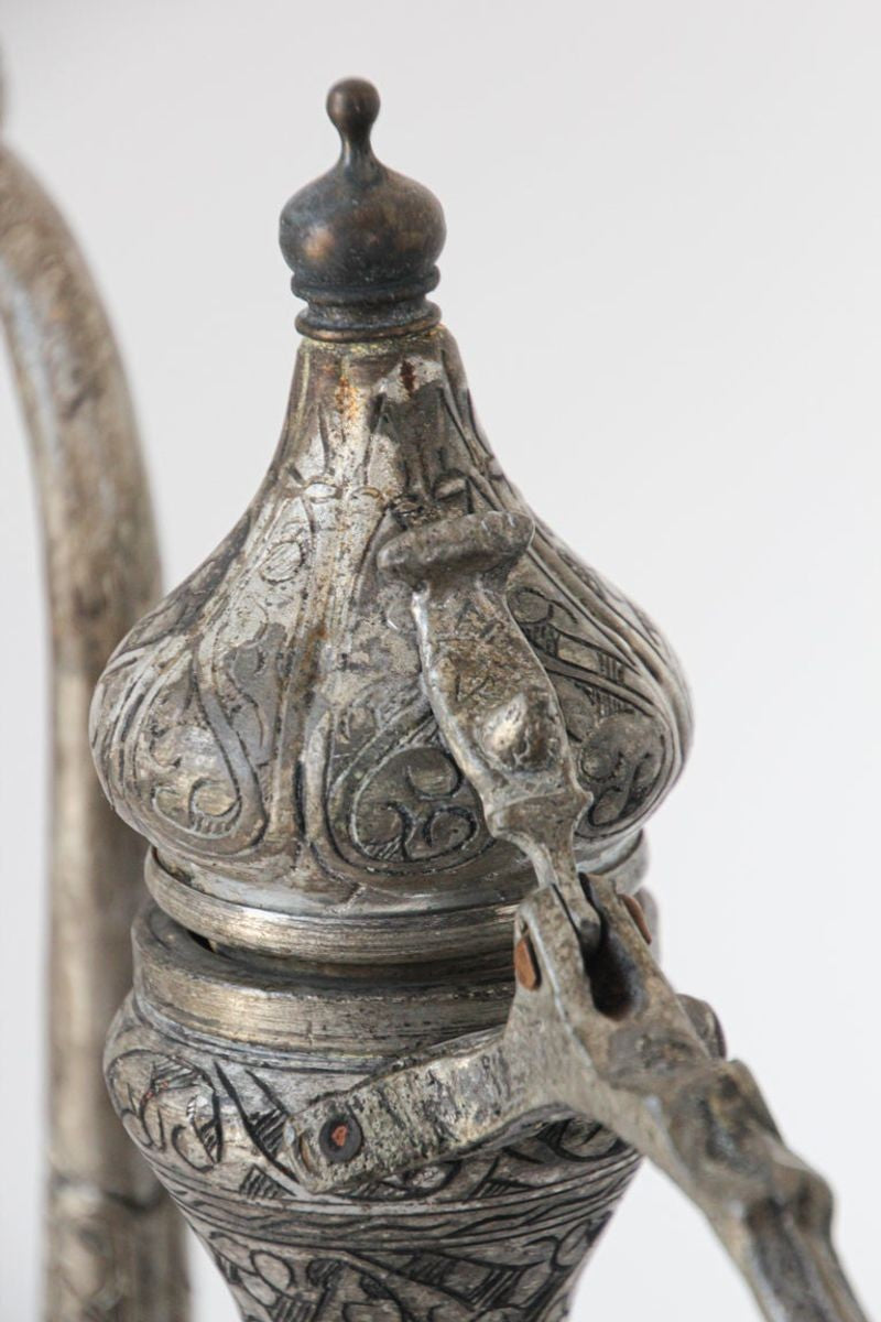 Middle Eastern Islamic Turkish Ottoman Tinned Copper Ewer