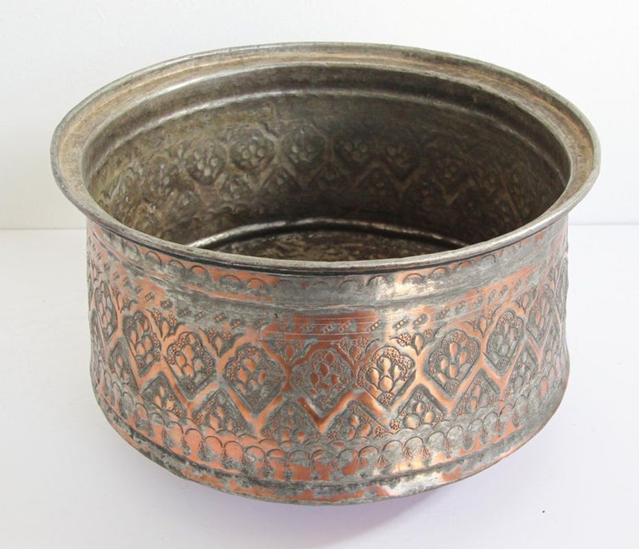 19th Century Indo Persian Mughal Tinned Copper Bowl