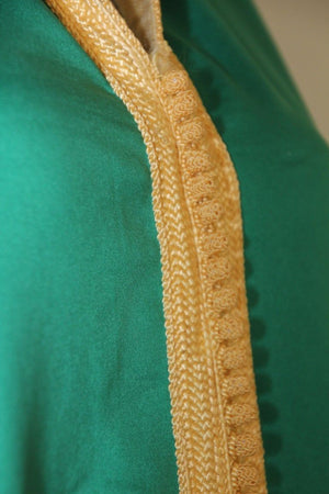 Moroccan Hooded Caftan Emerald Green Djellabah Kaftan