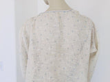 1970 Moroccan Hooded Caftan White and Blue Linen Djellabah Kaftan