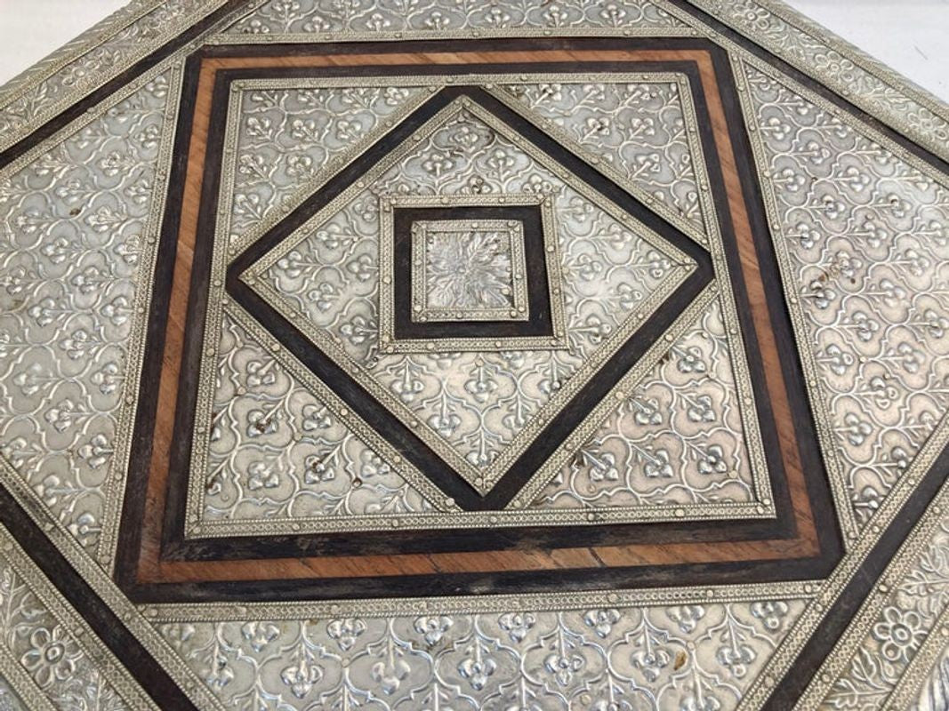 Vintage Anglo-Indian Silvered Wrapped Clad Side Low Table