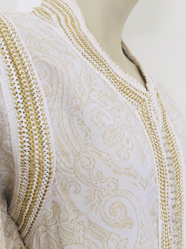 Moroccan White Kaftan Maxi Dress Caftan Size Large