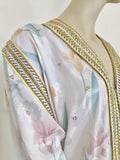 Vintage Moroccan White Kaftan Maxi Dress Caftan Size Large