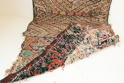 1950s Authentic Moroccan African Tuareg Wedding Runner Rug 15.5 ft long
