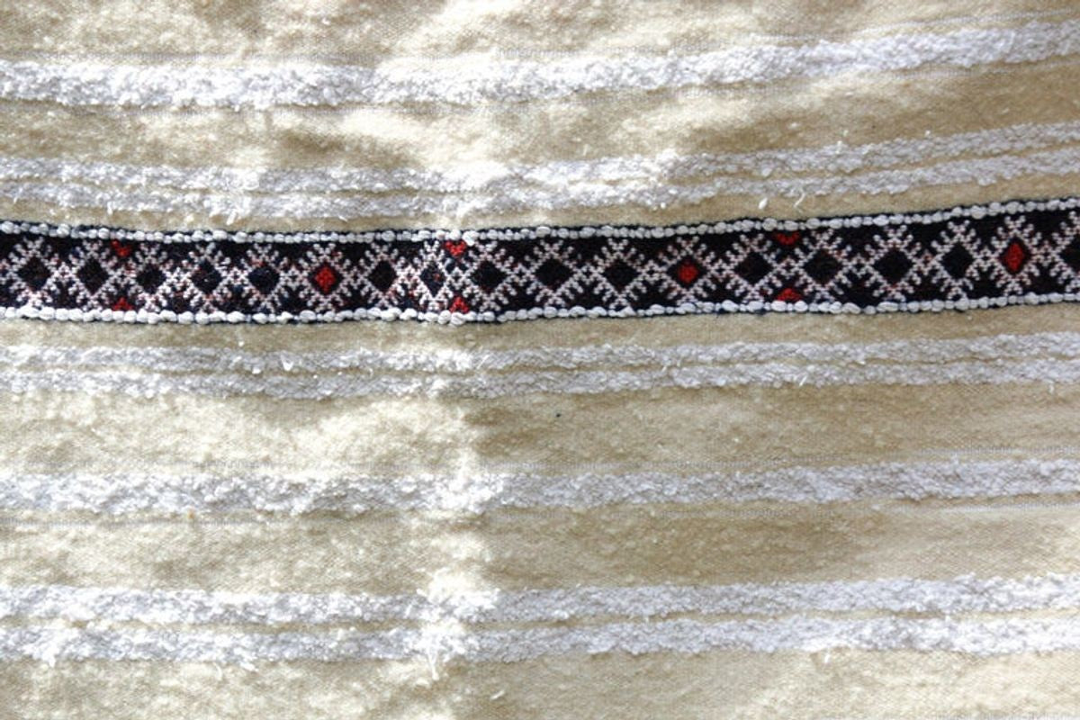 Vintage Moroccan Handcrafted Wedding Blanket Throw with Sequins