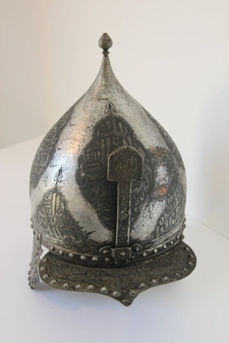 Islamic Indo Persian Kulah Khud Helmet with Arabic Inscription