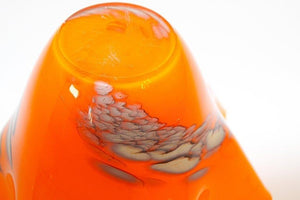 Murano Art Glass Venetian Fulvio Bianconi Vase Orange Freeform Handkerchief