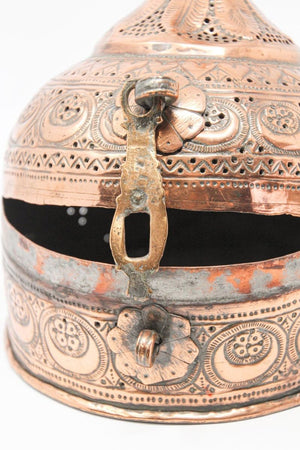 Rajasthani Mughal Decorative Copper Lidded Betel Spice Pandan Caddy Box