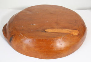 Large Vintage Hand Hewn Organic Teak Burl Bowl
