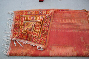 1960s Moroccan Vintage Hand-Woven Berber Rug