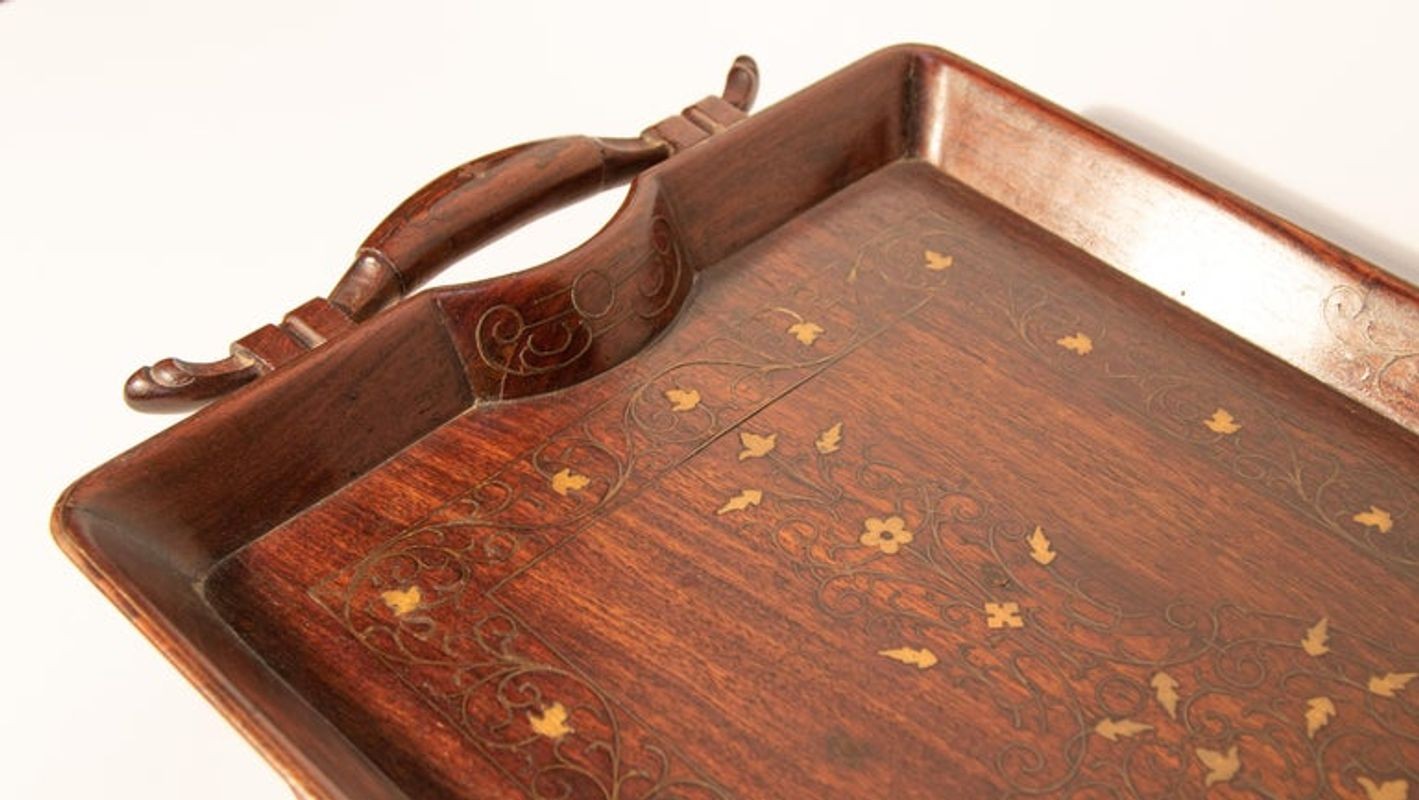 Vintage Anglo-Indian Inlaid Tray Table