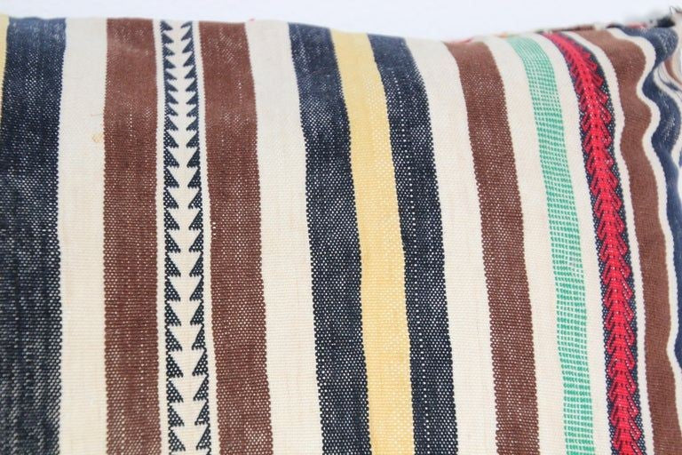 Handwoven Moroccan Berber Throw Pillow, Wool, Geometric Design, 1960