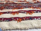 1960s Moroccan Tribal Wedding Rug with Sequins North Africa, Handira