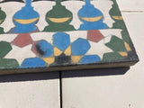 Moroccan Encaustic Cement Tile Border with Moorish Fez Design