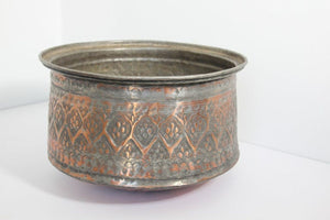 19th Century Indo Persian Mughal Tinned Copper Bowl