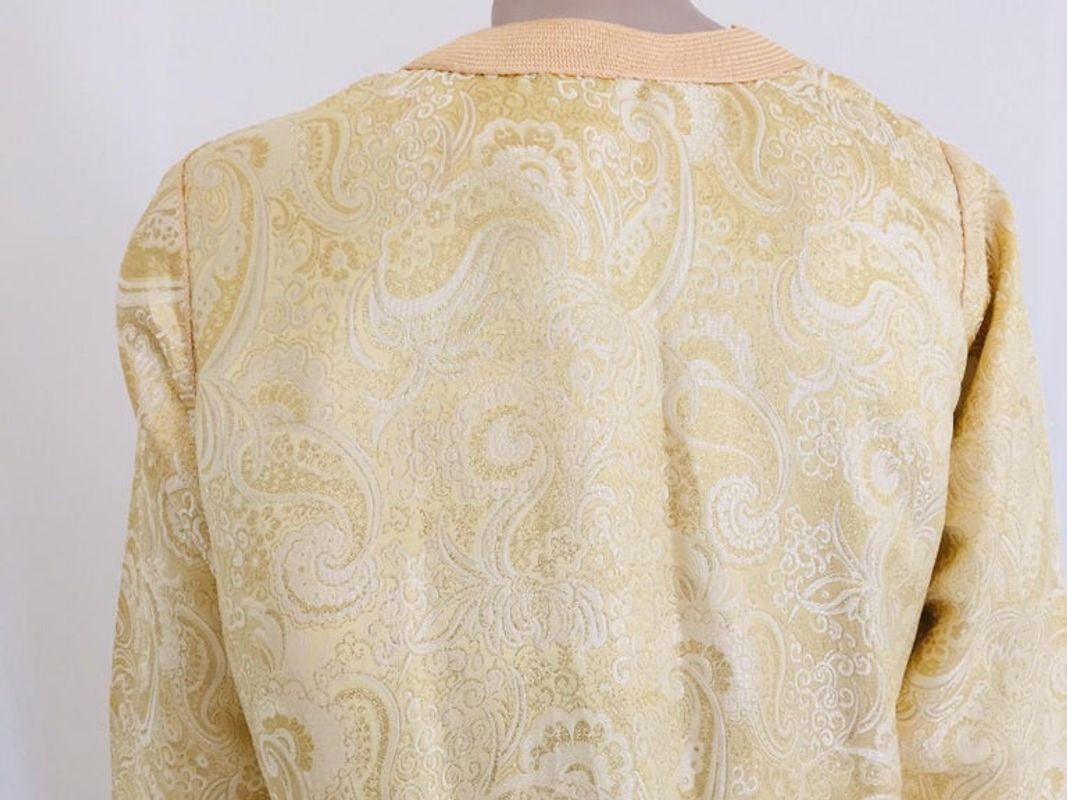 Moroccan Kaftan Gold and Silver Brocade 1970s Maxi Dress Caftan