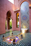 Moroccan Moorish Square Tole and Clear Glass Candle Lantern