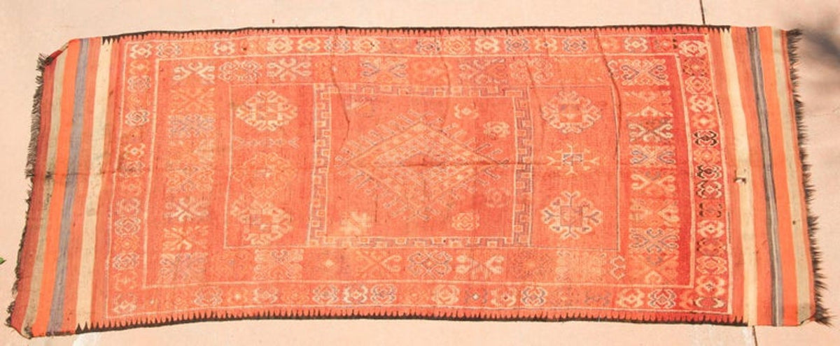 Vintage Moroccan Berber Tribal Wool Rug, 1960s, 6 x 11 Ft