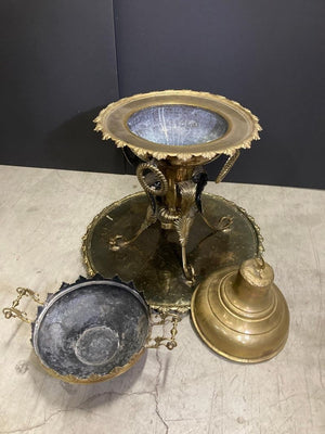 Antique Large Arabian Polished Brass Incense Burner Islamic Moorish Style 19th c