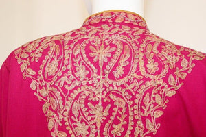 Vintage Moroccan Caftan Hot Pink with Gold, 1970's