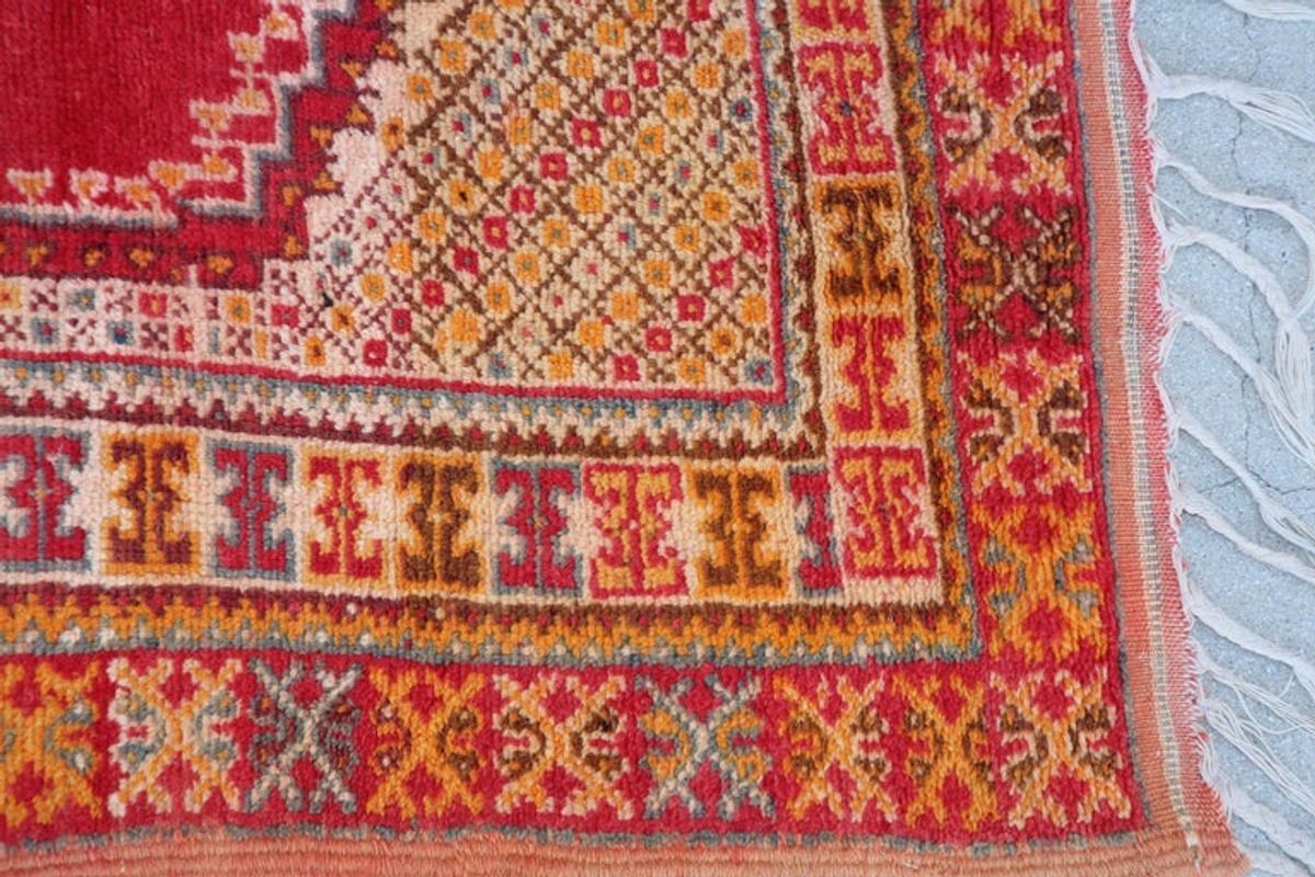Vintage Moroccan Berber Rug by Weaver Tribes, Hand-Woven Wool, 1960