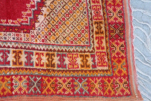 1960s Moroccan Vintage Hand-Woven Berber Rug