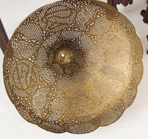 Antique Moorish Brass Table Lamp with Arabic Script