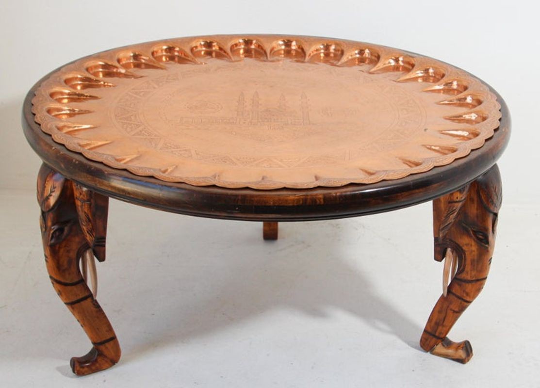 Moorish Turkish Copper Tray Table