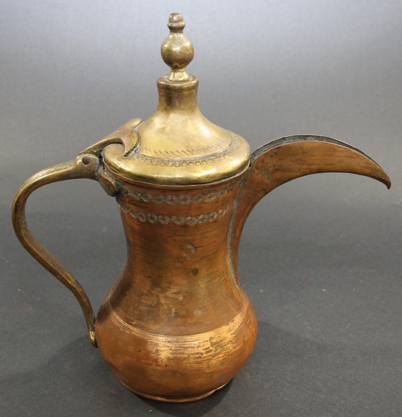 Antique Dallah Arabic Middle Eastern Coffee Pot For Sale at