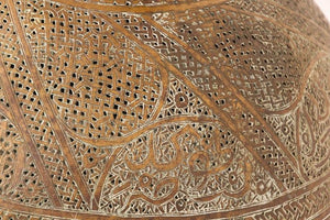Antique 19th Century Middle Eastern Oriental Brass Mughal Floor Lamp