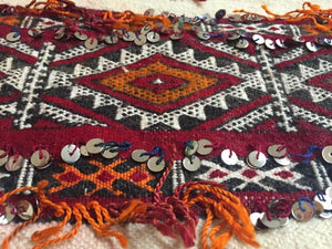 1960s Moroccan Tribal Wedding Rug with Sequins North Africa, Handira