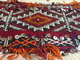 1960s Moroccan Tribal Wedding Rug with Sequins North Africa, Handira