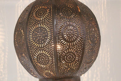Handcrafted Moroccan Metal Orb Pendant, North Africa