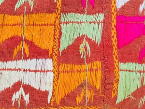 Phulkari Bawan Bagh Wedding Shawl, Silk Embroidery on Cotton, Punjab India