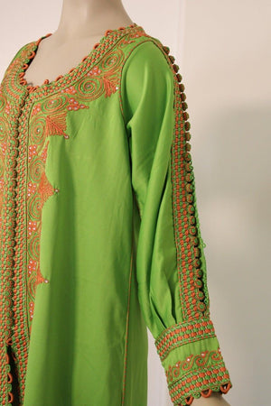 Moroccan Kaftan in Kelly Green
