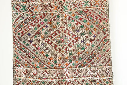1950s Authentic Moroccan African Tuareg Wedding Runner Rug 15.5 ft long