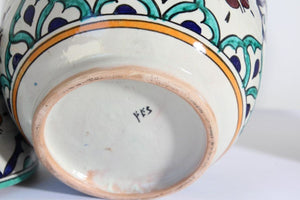 Moorish Ceramic Glazed Covered Urns Handcrafted in Fez Morocco