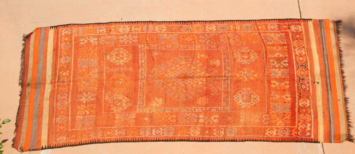 Vintage Moroccan Berber Tribal Wool Rug, 1960s, 6 x 11 Ft