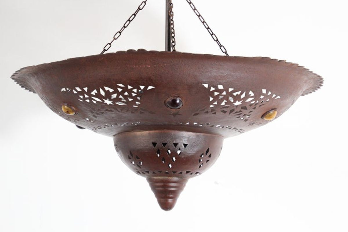 Handcrafted Moroccan Metal Chandelier with Moorish Design
