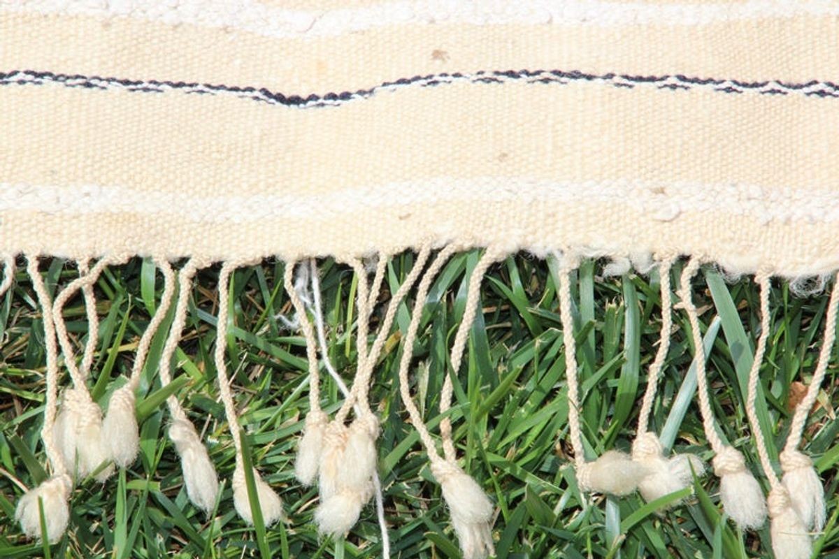 1960s Large Vintage Moroccan Wedding Berber Blanket Throw with Sequins