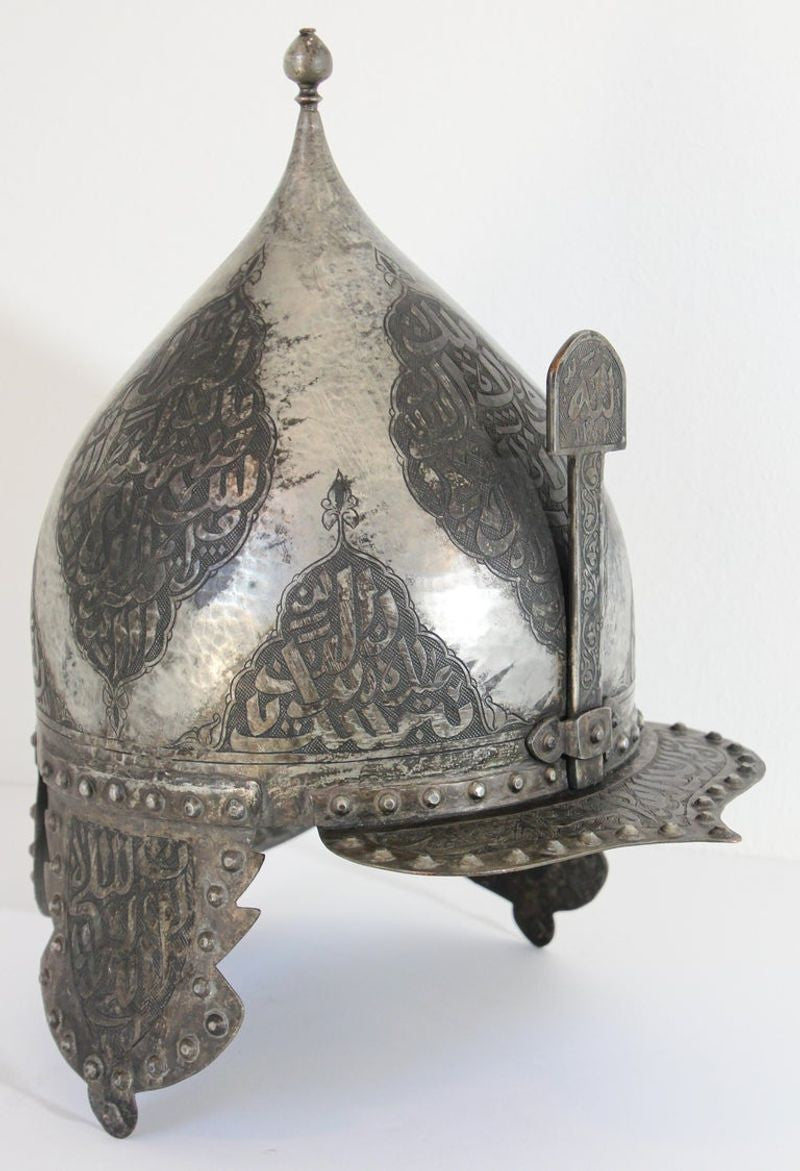 Islamic Indo Persian Kulah Khud Helmet with Arabic Inscription
