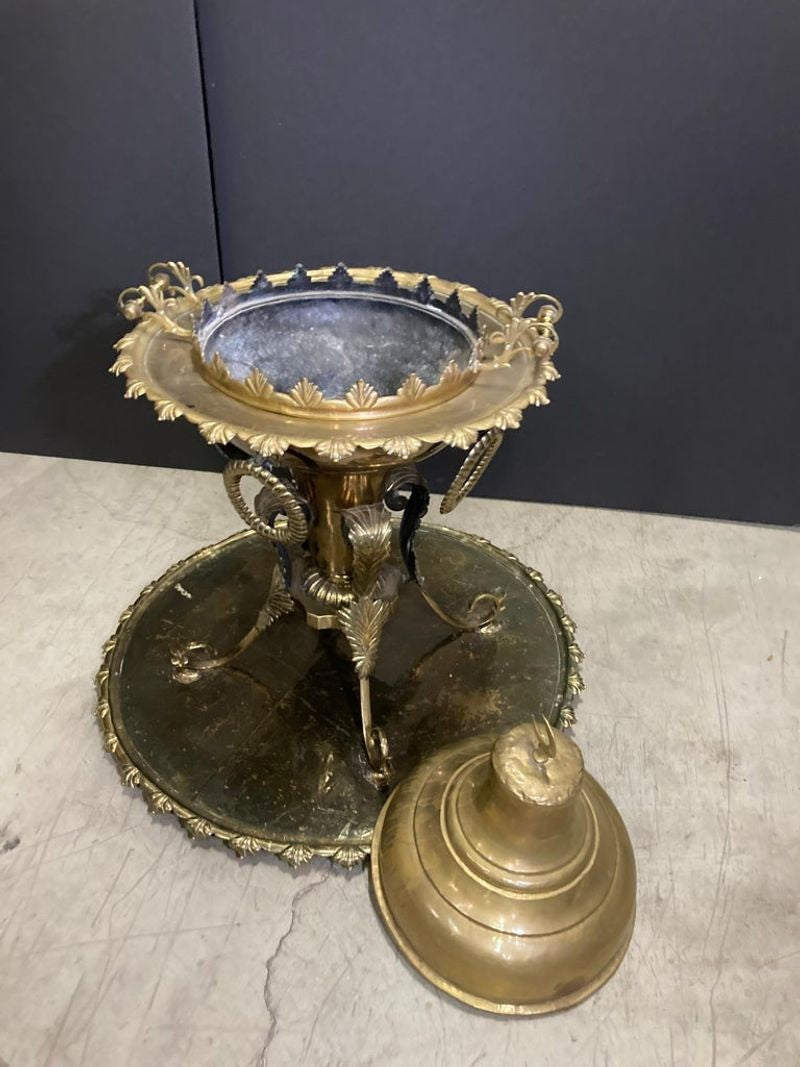 Antique Large Arabian Polished Brass Incense Burner Islamic Moorish Style 19th c